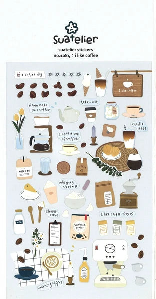 Suatelier Stickers - No.1084 | I Like Coffee