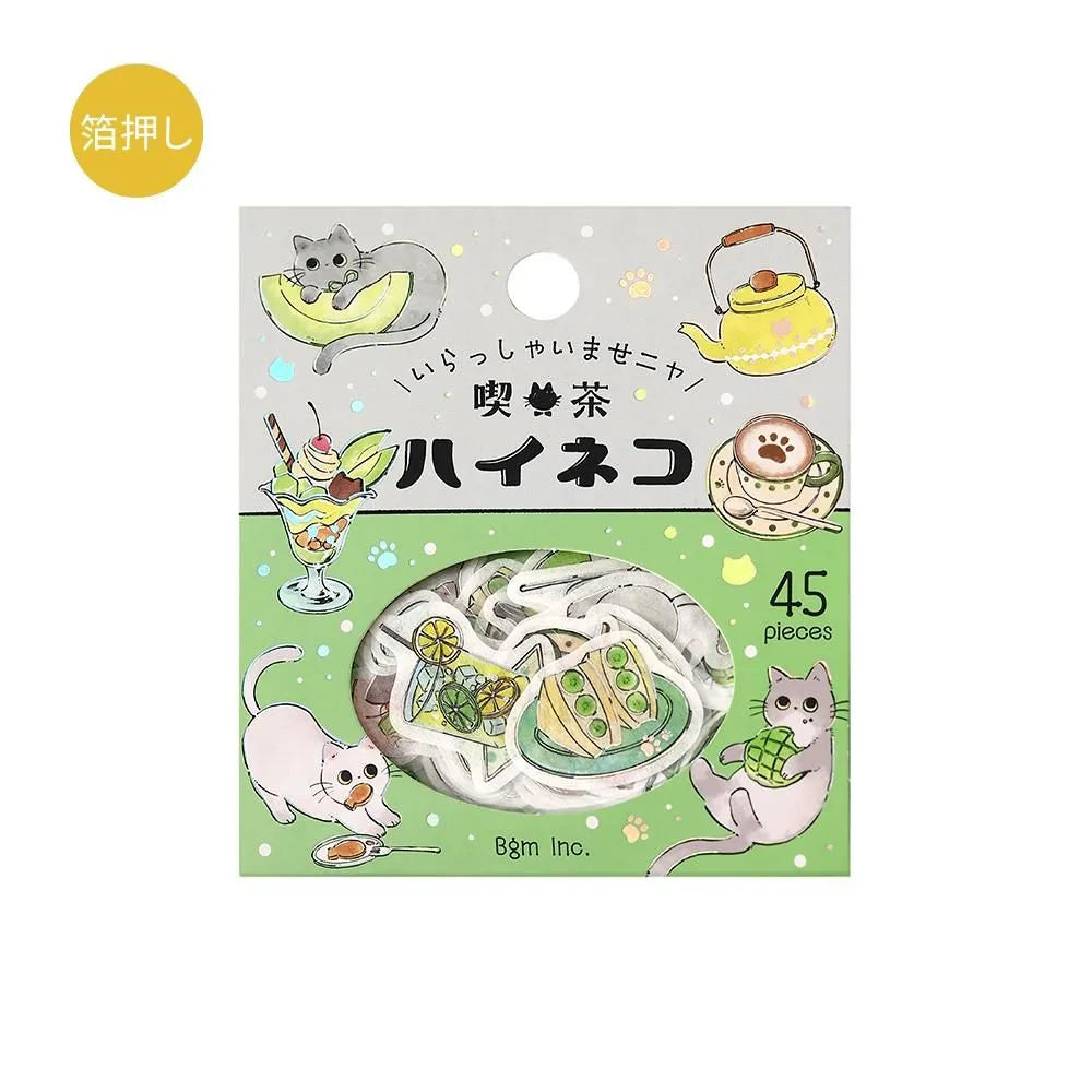 BGM Foil Flake Stickers - Welcome Meow! Series - Cafe Haineko