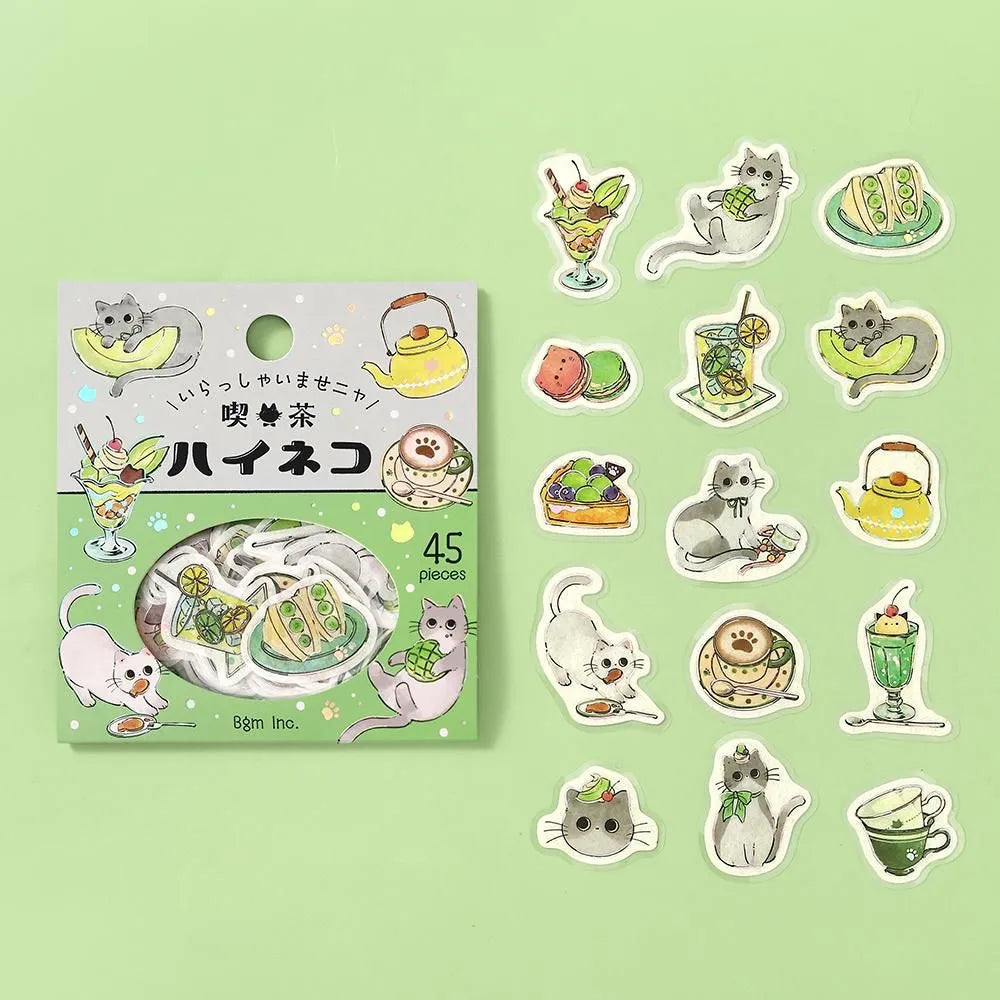 BGM Foil Flake Stickers - Welcome Meow! Series - Cafe Haineko