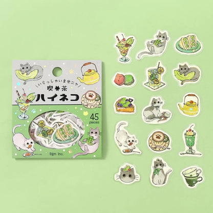 BGM Foil Flake Stickers - Welcome Meow! Series - Cafe Haineko