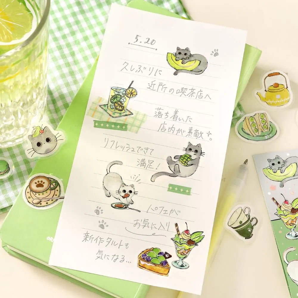 BGM Foil Flake Stickers - Welcome Meow! Series - Cafe Haineko