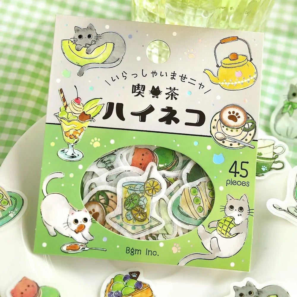 BGM Foil Flake Stickers - Welcome Meow! Series - Cafe Haineko