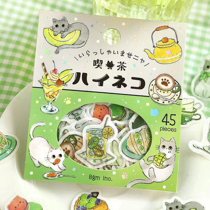 BGM Foil Flake Stickers - Welcome Meow! Series - Cafe Haineko