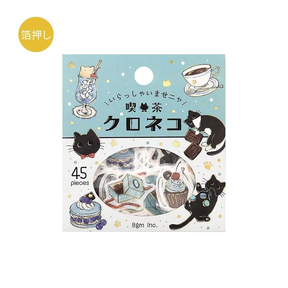 BGM Foil Flake Stickers - Welcome Meow! Series - Cafe Kuroneko