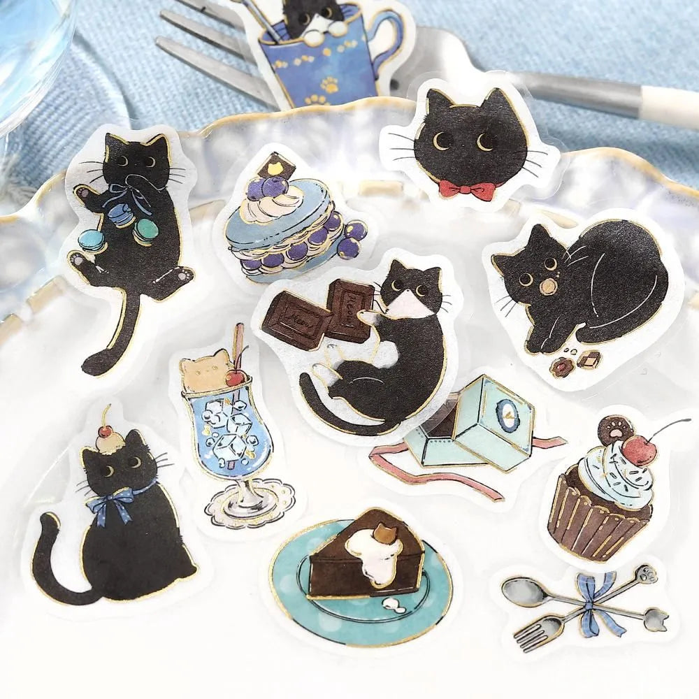 BGM Foil Flake Stickers - Welcome Meow! Series - Cafe Kuroneko
