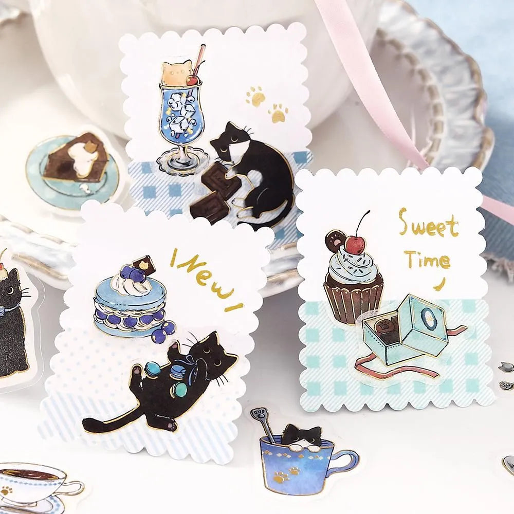 BGM Foil Flake Stickers - Welcome Meow! Series - Cafe Kuroneko