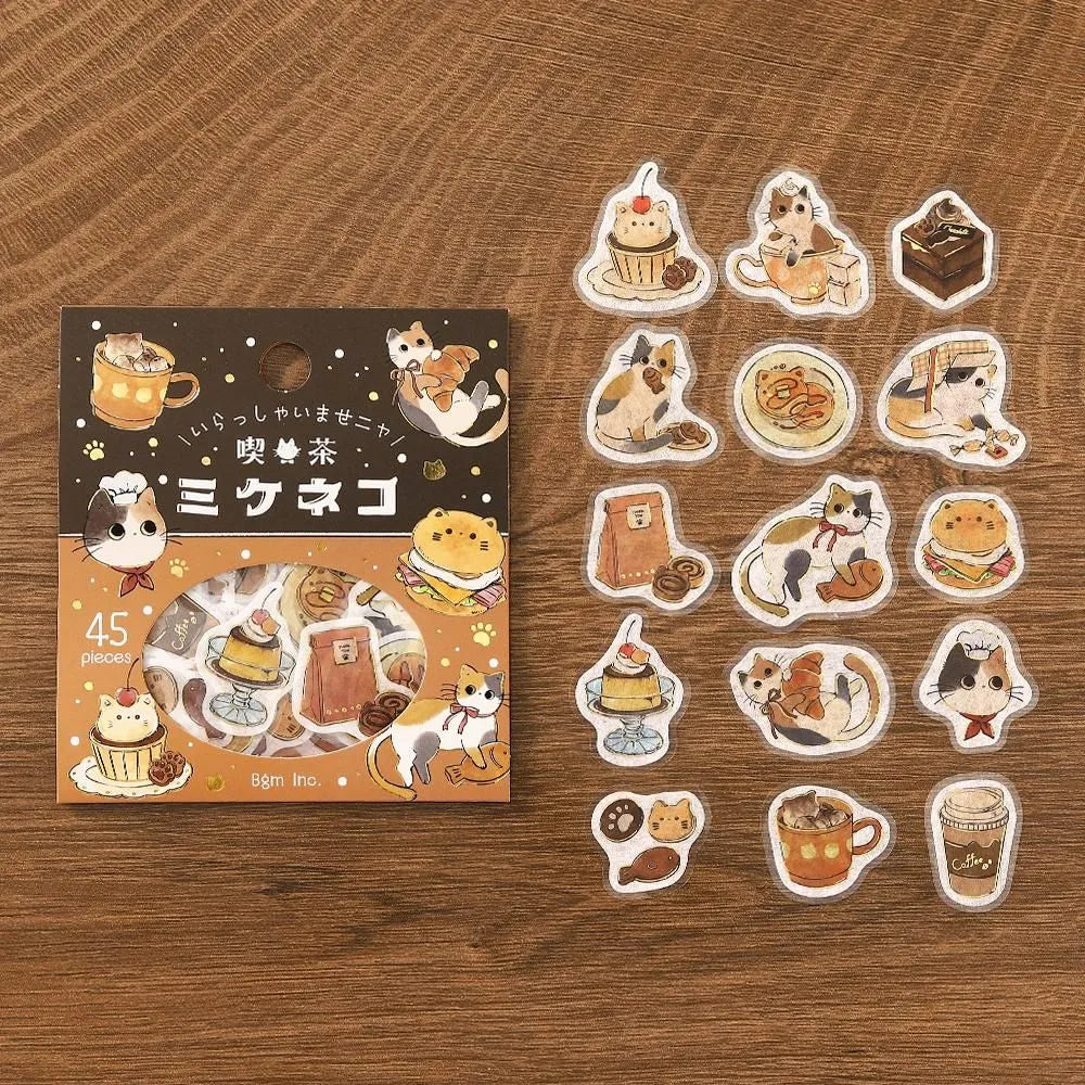 BGM Foil Flake Stickers - Welcome Meow! Series - Cafe Mikeneko