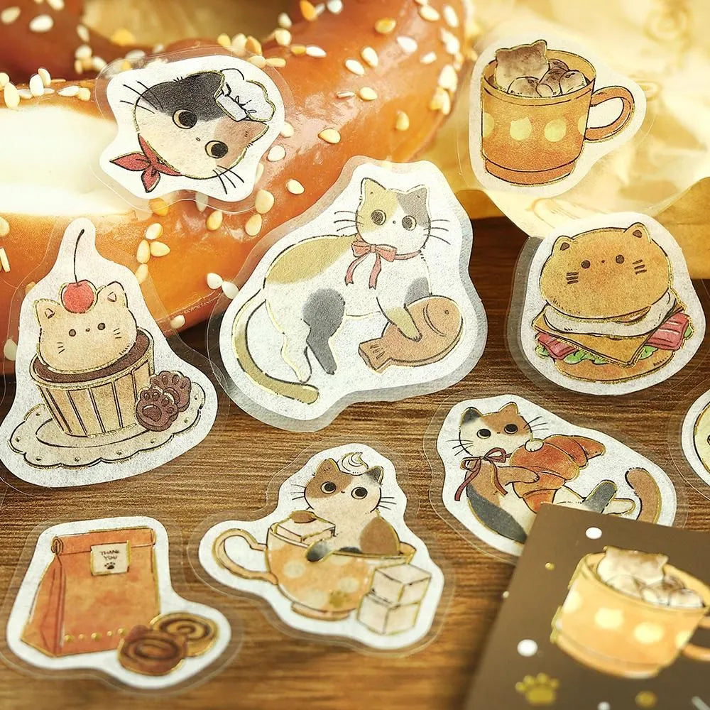 BGM Foil Flake Stickers - Welcome Meow! Series - Cafe Mikeneko