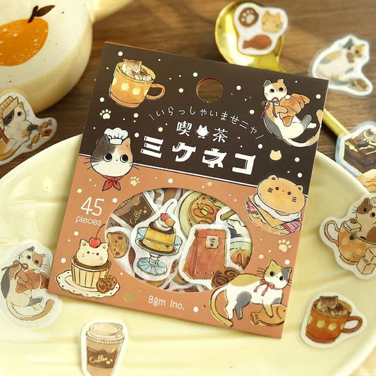 BGM Foil Flake Stickers - Welcome Meow! Series - Cafe Mikeneko