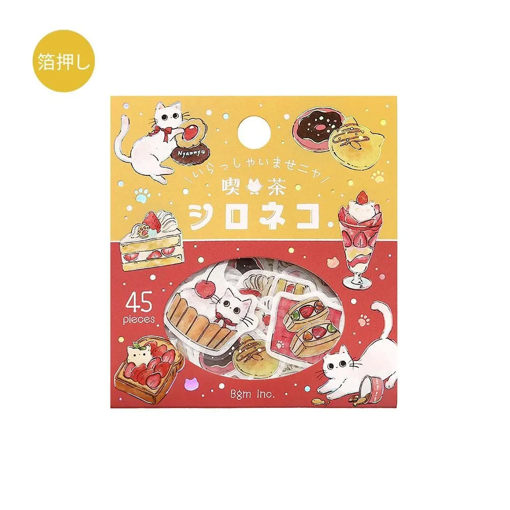 BGM Foil Flake Stickers - Welcome Meow! Series - Cafe Shironeko