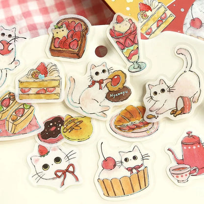 BGM Foil Flake Stickers - Welcome Meow! Series - Cafe Shironeko