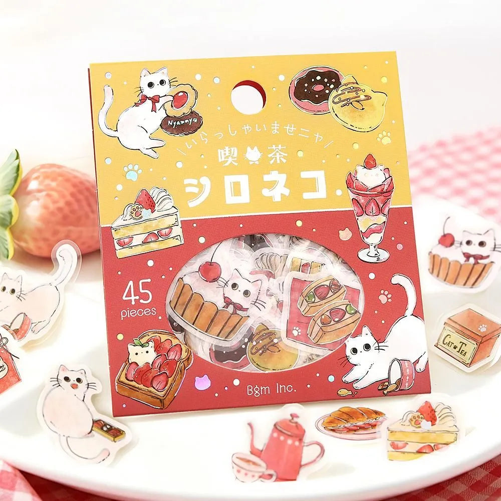 BGM Foil Flake Stickers - Welcome Meow! Series - Cafe Shironeko