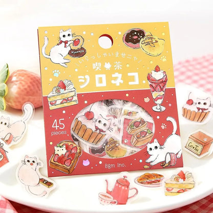 BGM Foil Flake Stickers - Welcome Meow! Series - Cafe Shironeko