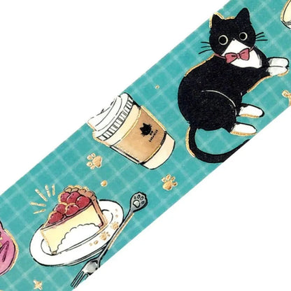 BGM Foil Washi Tape - Cafe Kuroneko Series - Cafe Stroll