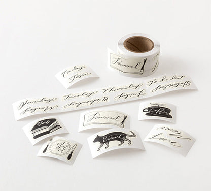 Midori Yuru Log Roll Sticker - Calligraphy