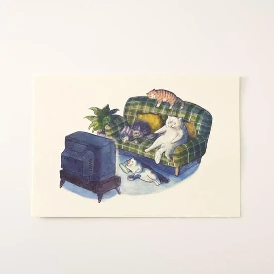 Dawning Crow - Postcard - Cat and Animal Friends