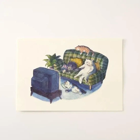 Dawning Crow - Postcard - Cat and Animal Friends
