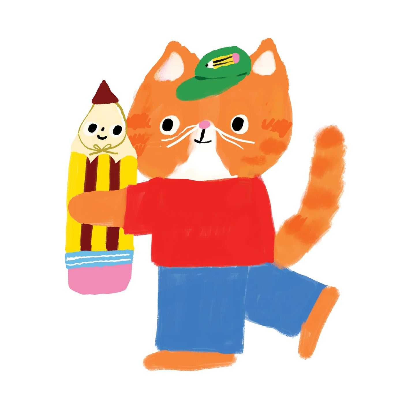 Stationery Store Day - Vinyl Sticker - Cat and Pencil Besties