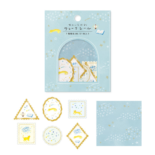 RYU-RYU x Honjo Ayako- Flake Stickers - The Cat and The Star