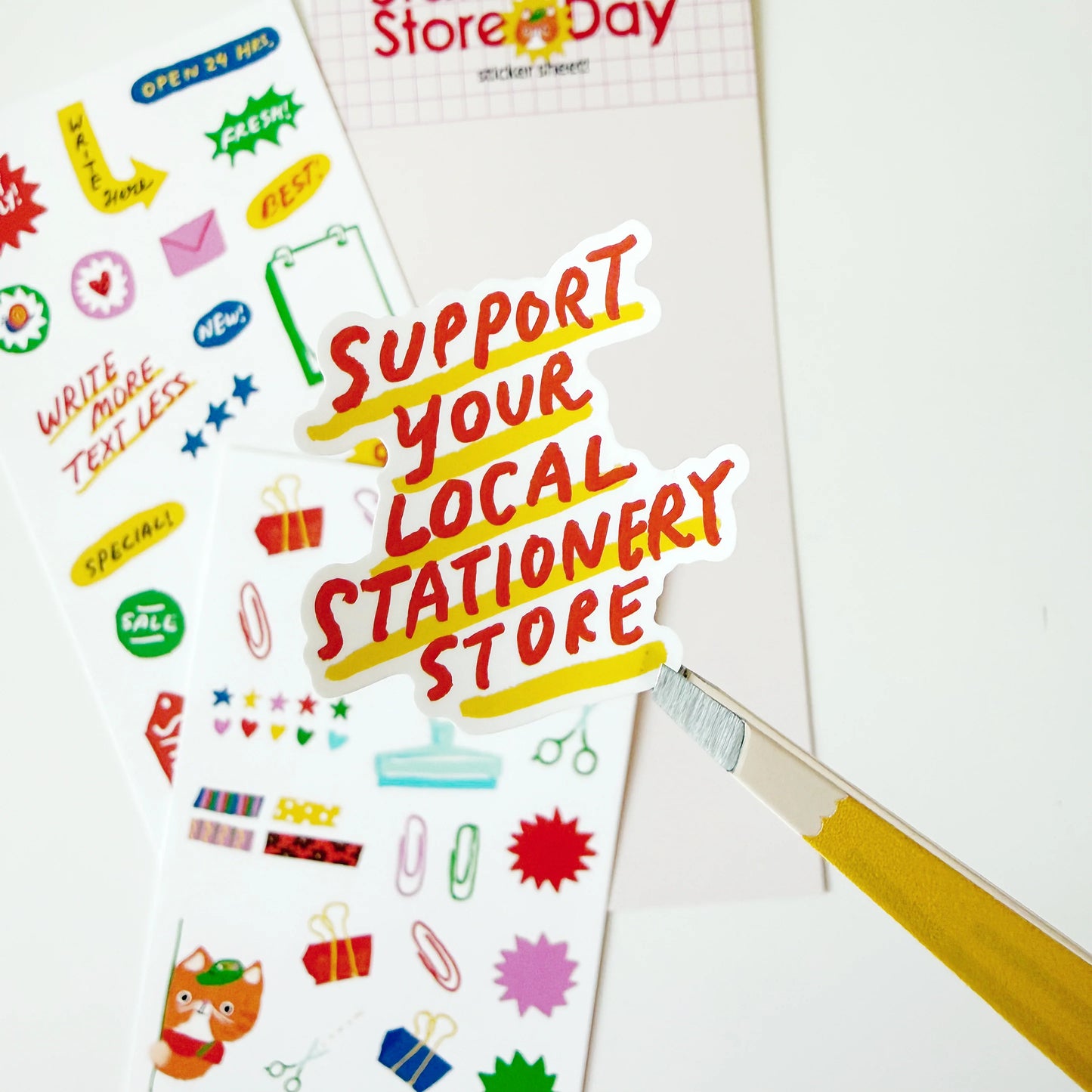 Stationery Store Day - Sticker Sheet - Cat Cashier