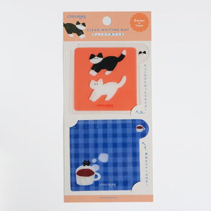 Furukawashiko Chocolog Clear Writing Mat - Cat