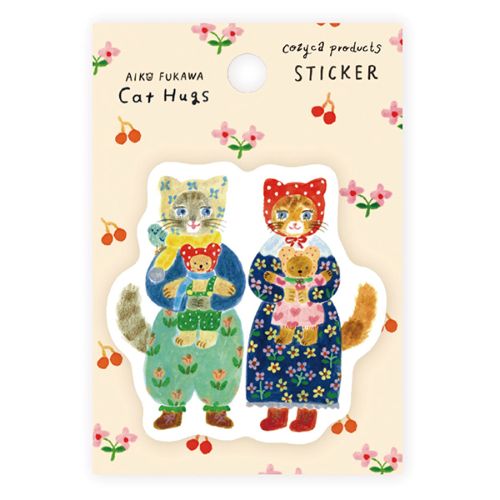 Cozyca x Aiko Fukawa - Die-Cut Sticker - Cat Hugs