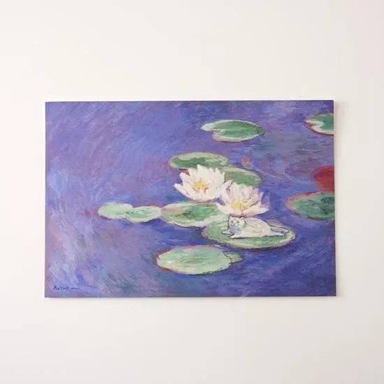 Dawning Crow - Postcard - Cat on the Water Lilies