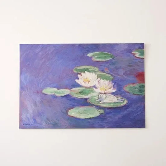 Dawning Crow - Postcard - Cat on the Water Lilies