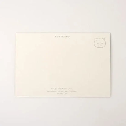 Dawning Crow - Postcard - Cat on the Water Lilies