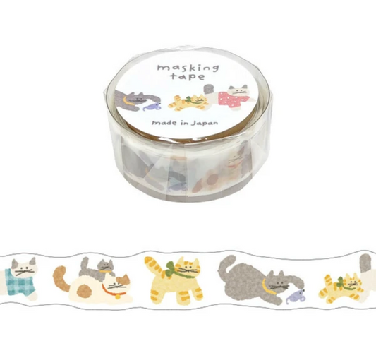 Mind Wave Die-Cut Washi Tape - Hokkori - Cat