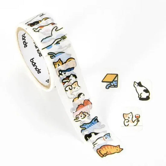 Bande Washi Tape Sticker Roll - People Who Live in a Notebook - Cats Everywhere