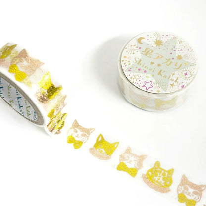 Shinzi Katoh Washi Tape - Hoshiakari - Cat's Makeup