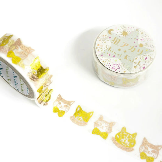 Shinzi Katoh Washi Tape - Hoshiakari - Cat's Makeup