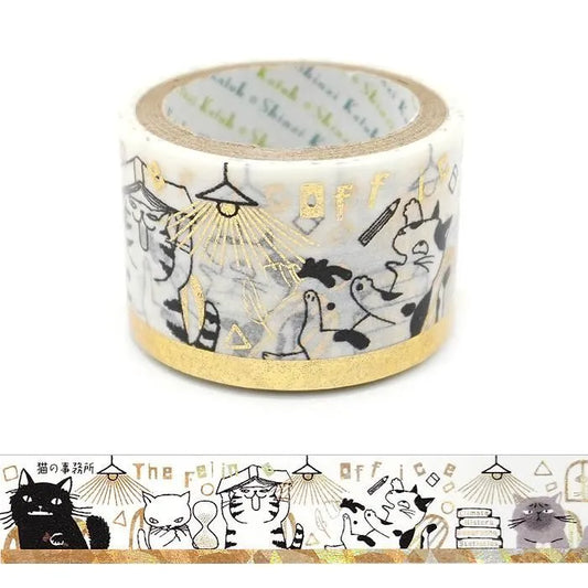 Shinzi Katoh Foil Washi Tape - Kenji Miyazawa Magic Lantern Theater Series - The Cat's Office 2