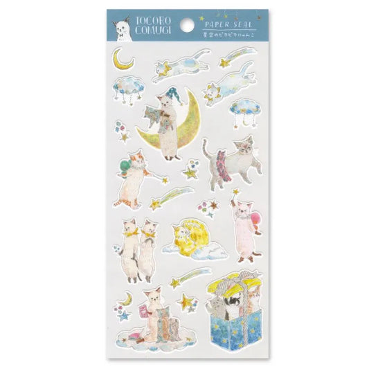 Tocorocomugi Sticker Sheet - Cat in the Starry Sky