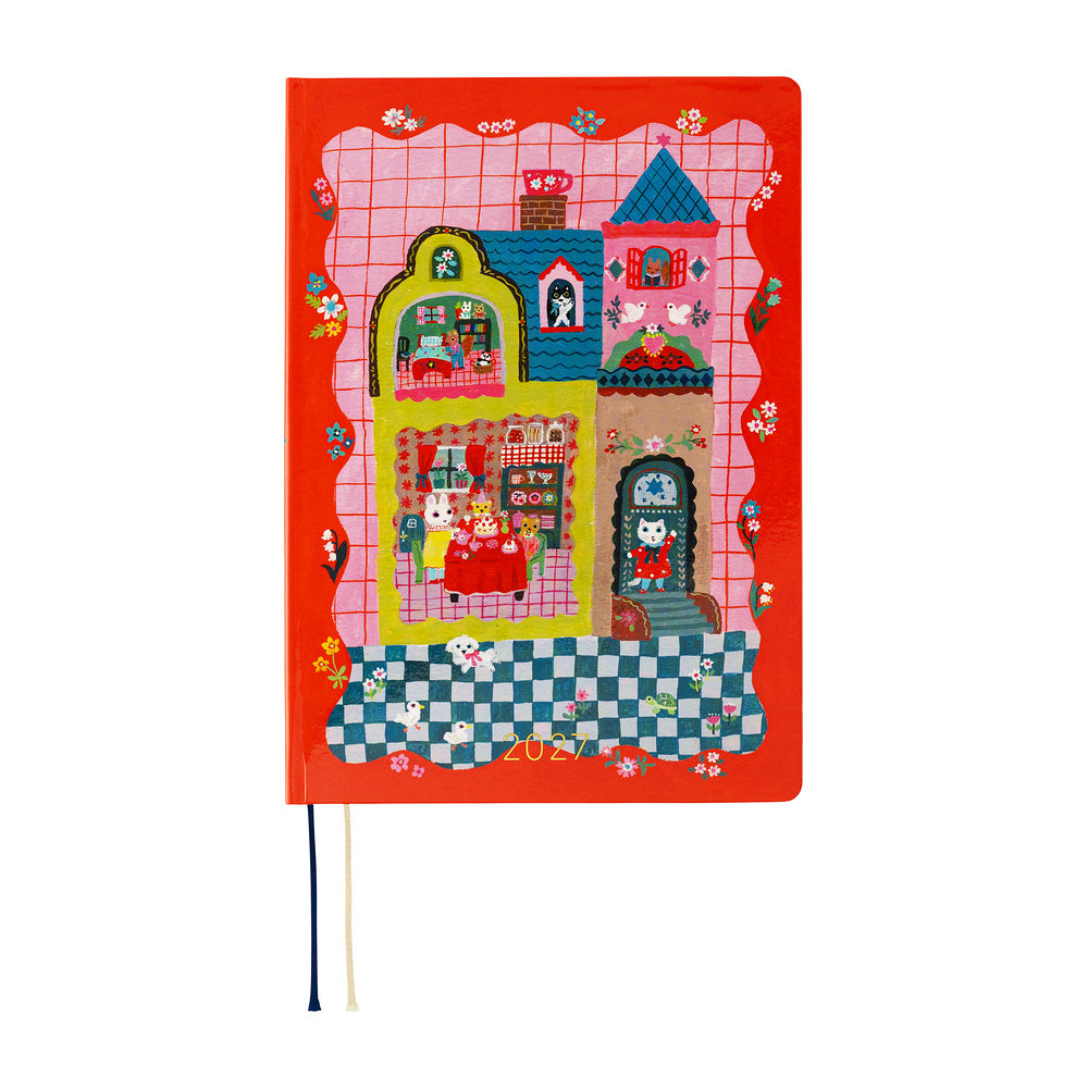 Hobonichi Techo 2027 HON - A5 - Yumi Kitagishi: White Cat and Rabbit's Tea Room