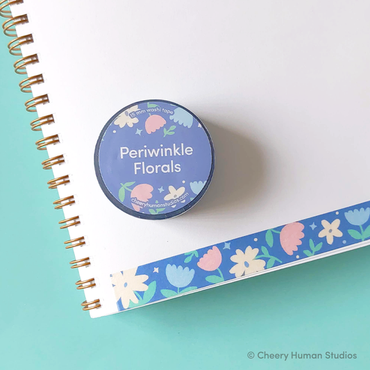 Cheery Human Studios - Periwinkle Florals Washi Tape