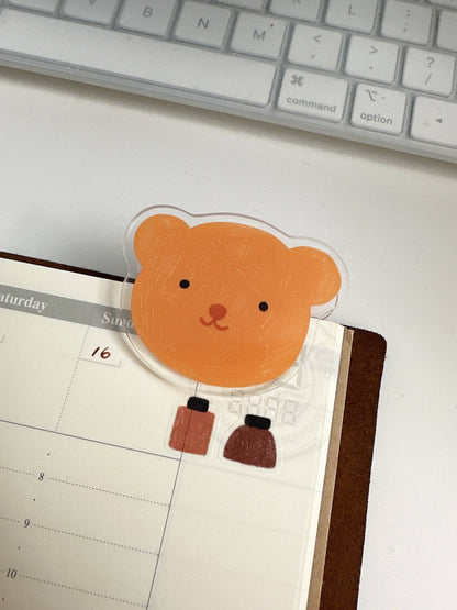Bloom Paper Studio - Acrylic Clip - Double Sided Beary Confused