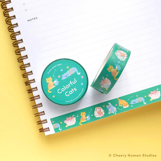 Cheery Human Studios - Colorful Cats Washi Tape