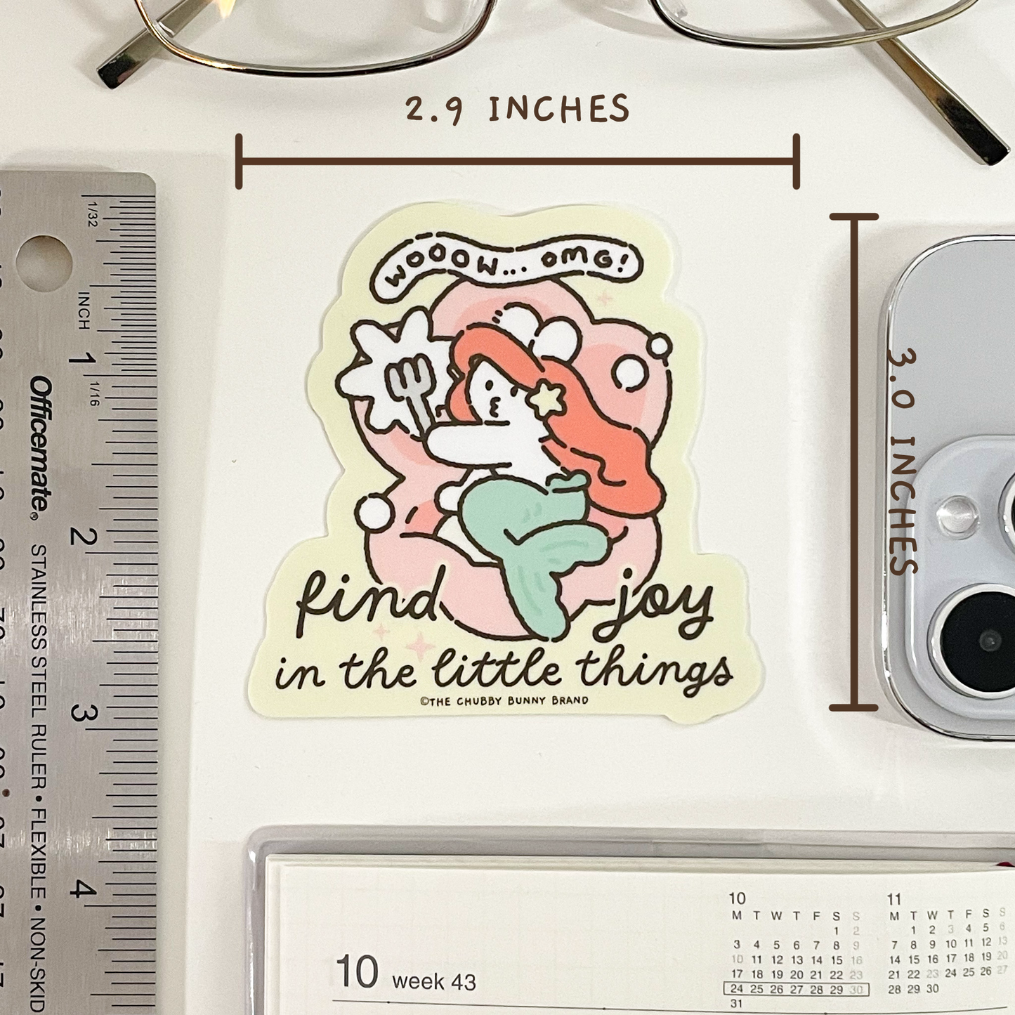 The Chubby Bunny Brand - Vinyl Sticker - Find Joy in the Little Things