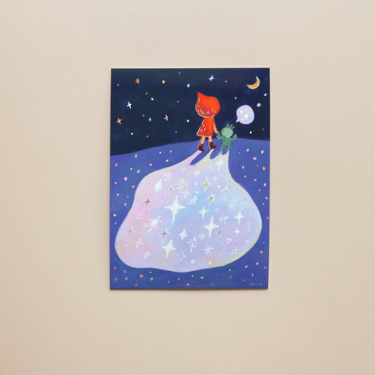 Tiny Kikimo - 4x6" Shimmer Mini Print - What's Your First Word?