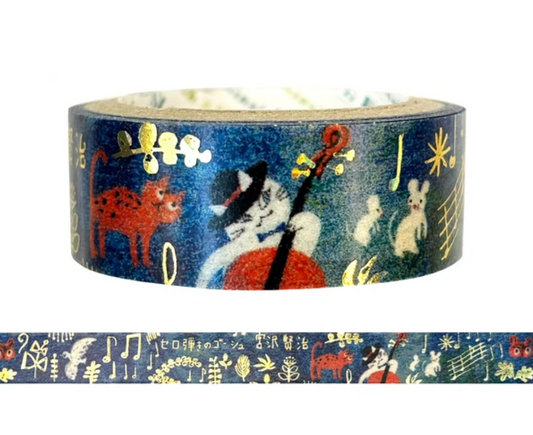 Shinzi Katoh Washi Tape - Miyazawa Fanto-Kan - Gauche the Cellist 3