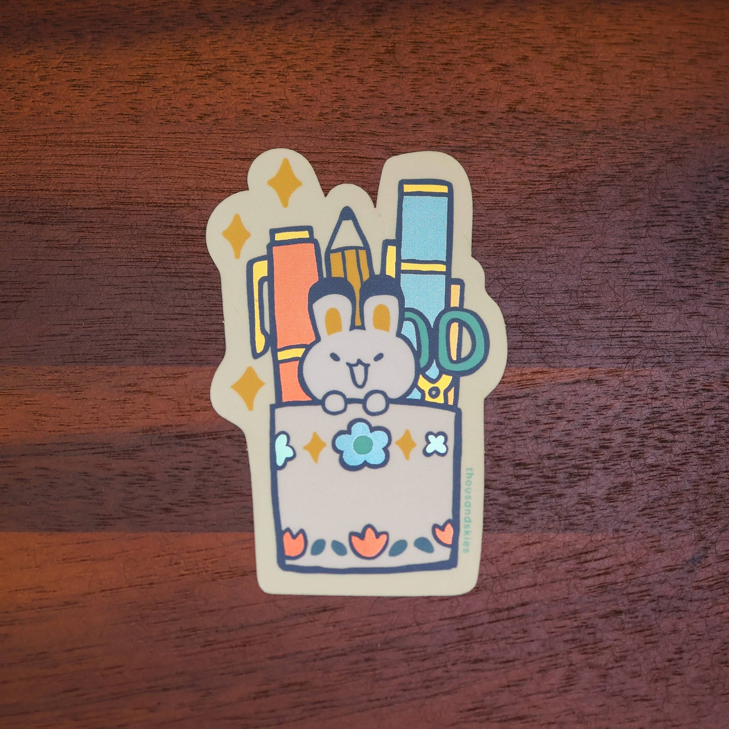 Thousand Skies - Holographic Vinyl Sticker - Pen Holder