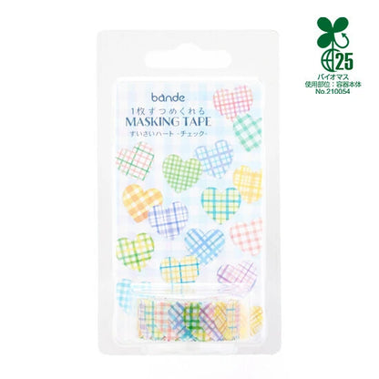 Bande Washi Tape Sticker Roll - Checkered Hearts