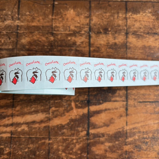 Spica Garden Label Sticker Roll - muu-chan Series - Chocolate