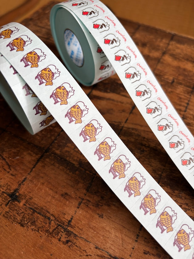 Spica Garden Label Sticker Roll - muu-chan Series - Chocolate
