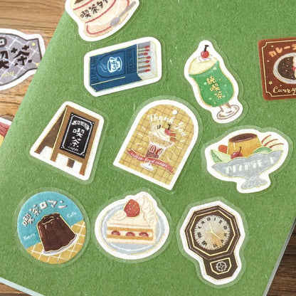 BGM Foil Flake Stickers - A Retro Stroll Series - Classic Coffee Shop