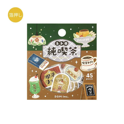 BGM Foil Flake Stickers - A Retro Stroll Series - Classic Coffee Shop