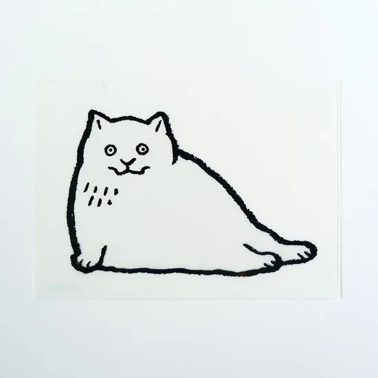 Dawning Crow - A4 Clear File Folder - White Cat