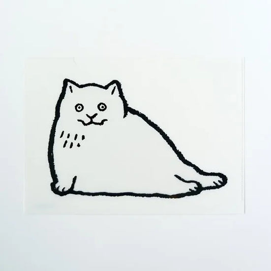 Dawning Crow - A4 Clear File Folder - White Cat